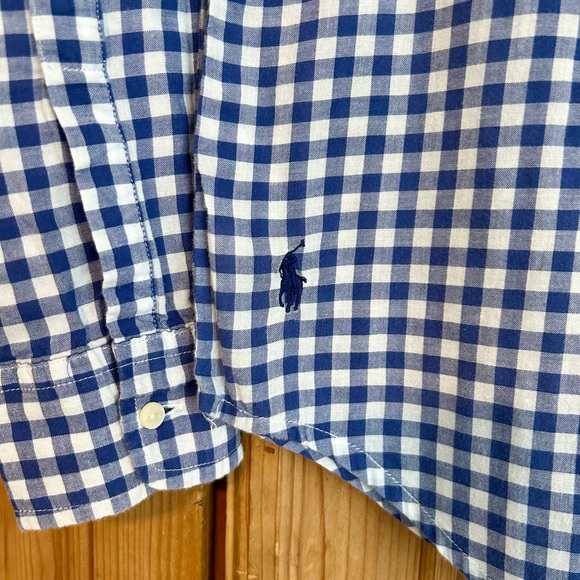 Boys Polo Ralph Lauren Blue Gingham Shirt - Picture 3 of 7